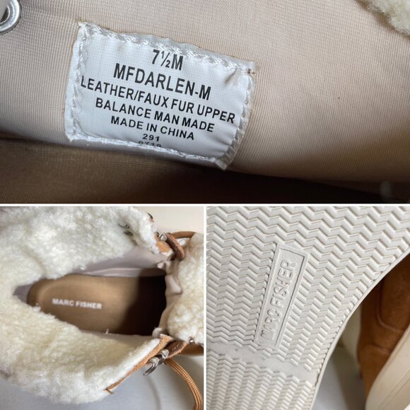 Marc Fisher Darlen Leather Platform Ankle Boots Size 7.5 - Picture 14 of 16